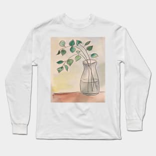 Watercolor Plant in a Vase Long Sleeve T-Shirt